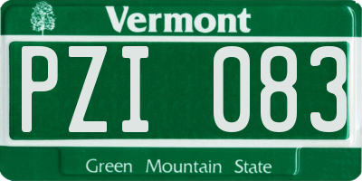 VT license plate PZI083
