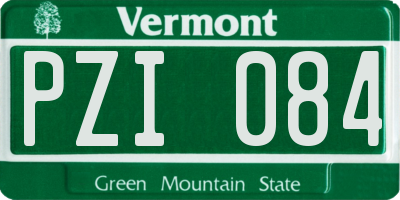 VT license plate PZI084