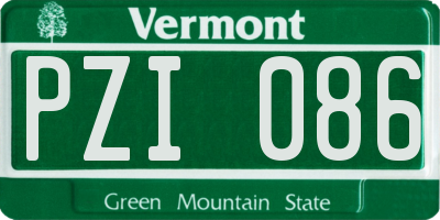 VT license plate PZI086