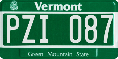 VT license plate PZI087