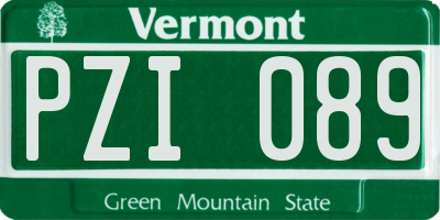 VT license plate PZI089