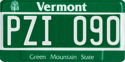 VT license plate PZI090
