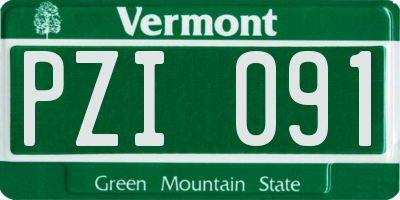 VT license plate PZI091