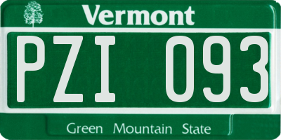 VT license plate PZI093
