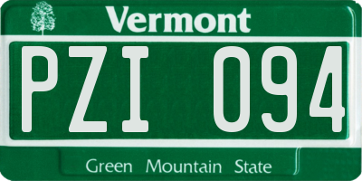 VT license plate PZI094