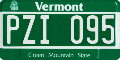 VT license plate PZI095