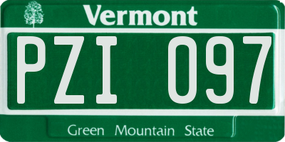 VT license plate PZI097