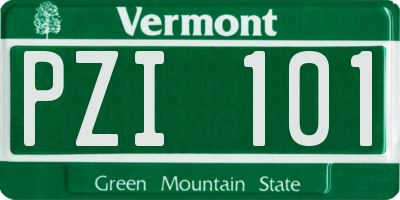 VT license plate PZI101