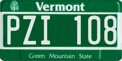 VT license plate PZI108