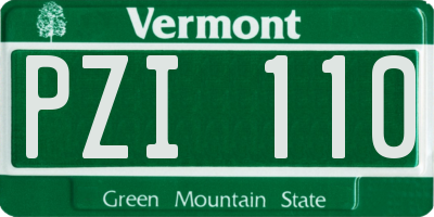 VT license plate PZI110
