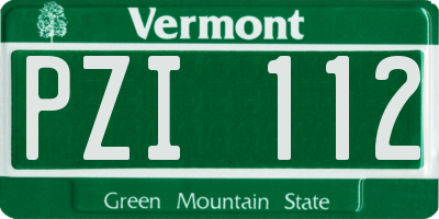VT license plate PZI112