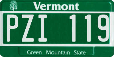 VT license plate PZI119