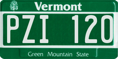 VT license plate PZI120
