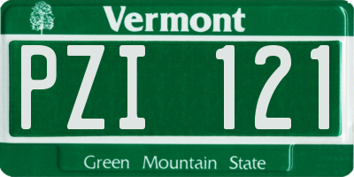 VT license plate PZI121