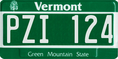 VT license plate PZI124