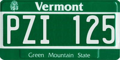VT license plate PZI125