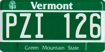 VT license plate PZI126
