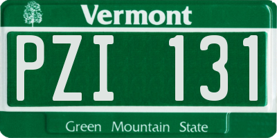 VT license plate PZI131