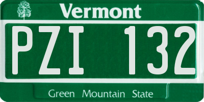 VT license plate PZI132