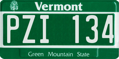 VT license plate PZI134