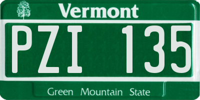 VT license plate PZI135