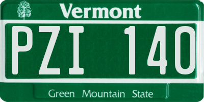 VT license plate PZI140