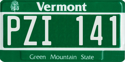 VT license plate PZI141