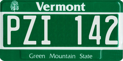 VT license plate PZI142