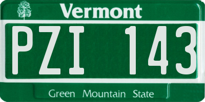 VT license plate PZI143