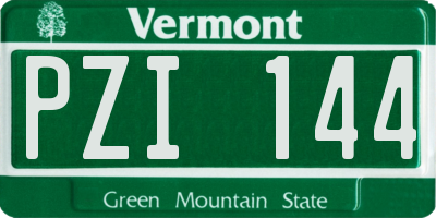 VT license plate PZI144