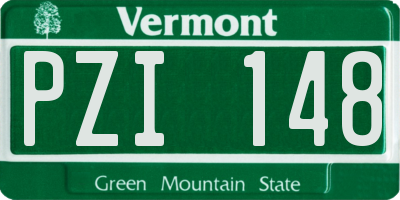 VT license plate PZI148