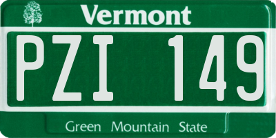 VT license plate PZI149