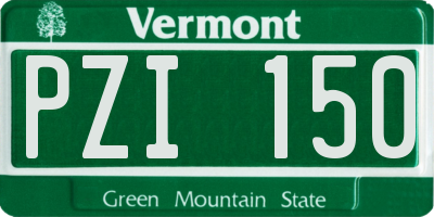 VT license plate PZI150