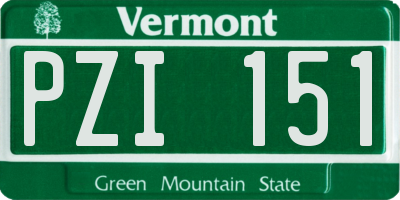 VT license plate PZI151