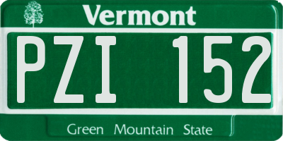 VT license plate PZI152