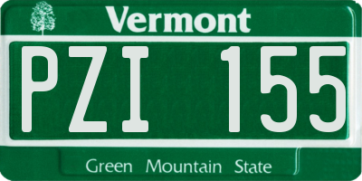 VT license plate PZI155