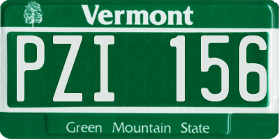 VT license plate PZI156