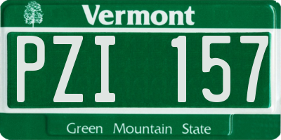 VT license plate PZI157