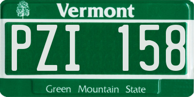 VT license plate PZI158