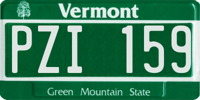 VT license plate PZI159