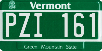 VT license plate PZI161
