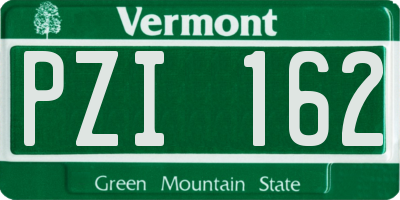 VT license plate PZI162