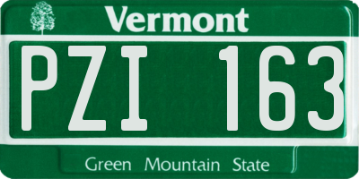 VT license plate PZI163