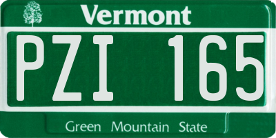 VT license plate PZI165