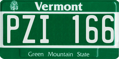VT license plate PZI166
