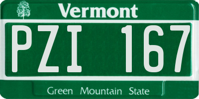 VT license plate PZI167