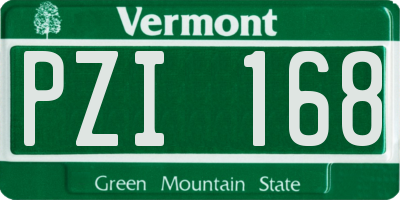 VT license plate PZI168