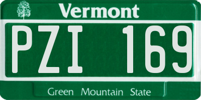 VT license plate PZI169