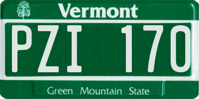 VT license plate PZI170