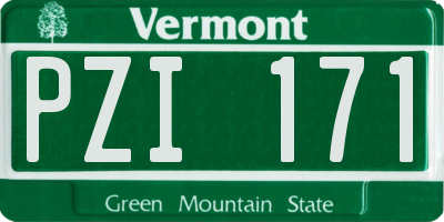 VT license plate PZI171
